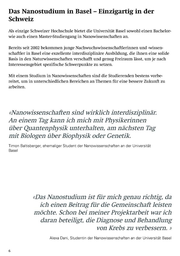 Studium Nanowissenschaften an der Universität Basel - Page 6