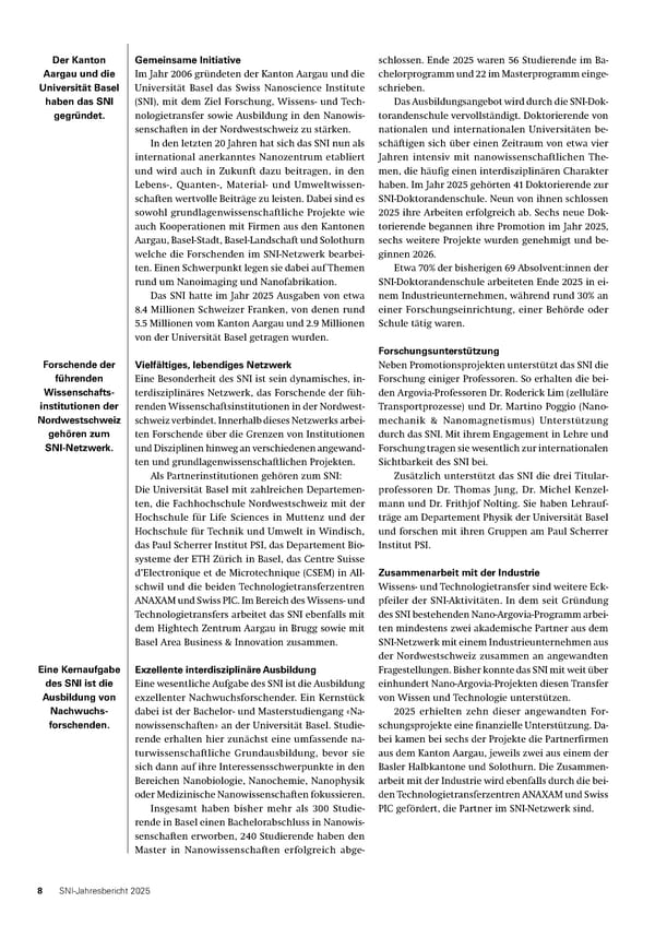 Jahresbericht 2025: Swiss Nanoscience Institute - Page 8