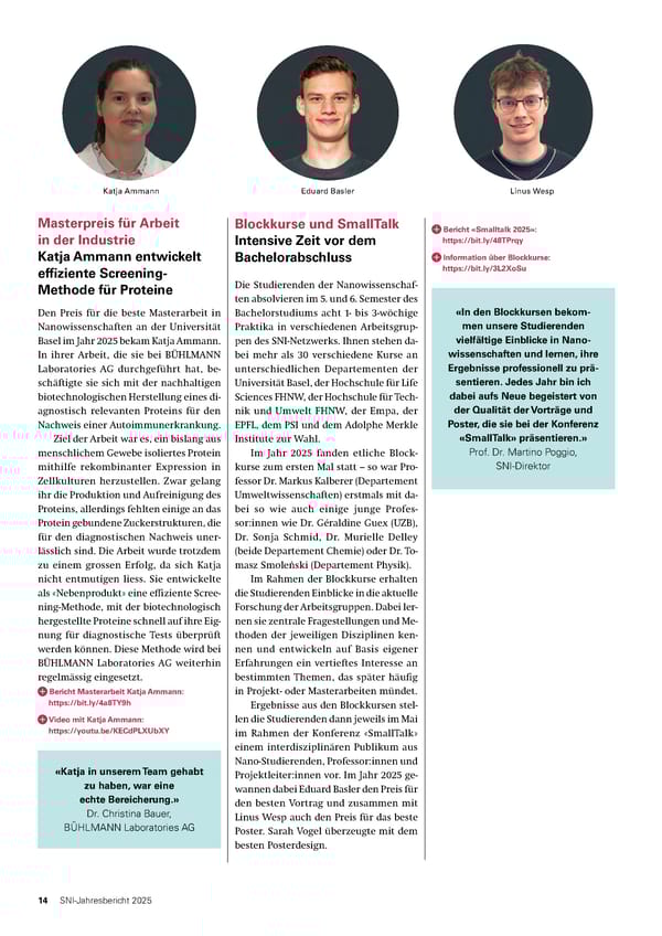 Jahresbericht 2025: Swiss Nanoscience Institute - Page 14