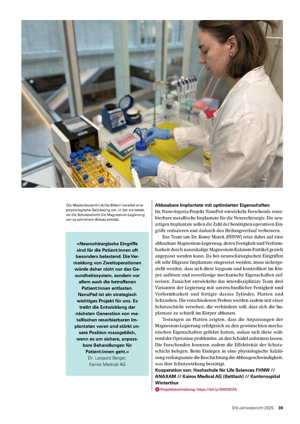 Jahresbericht 2025: Swiss Nanoscience Institute - Page 39