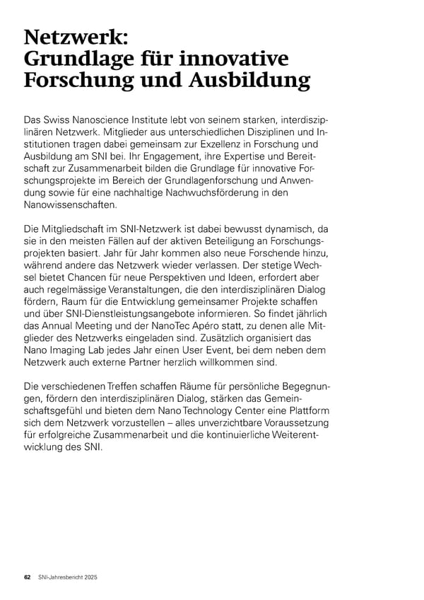 Jahresbericht 2025: Swiss Nanoscience Institute - Page 62