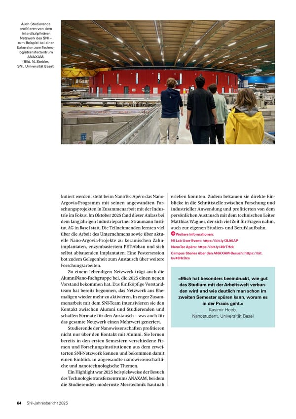 Jahresbericht 2025: Swiss Nanoscience Institute - Page 64