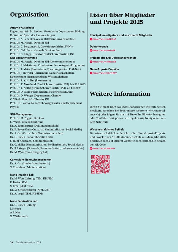 Jahresbericht 2025: Swiss Nanoscience Institute - Page 70