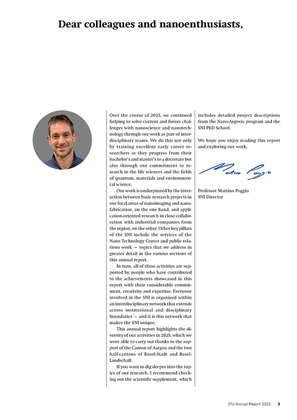 Annual Report 2025 - Swiss Nanoscience Institute - Page 3