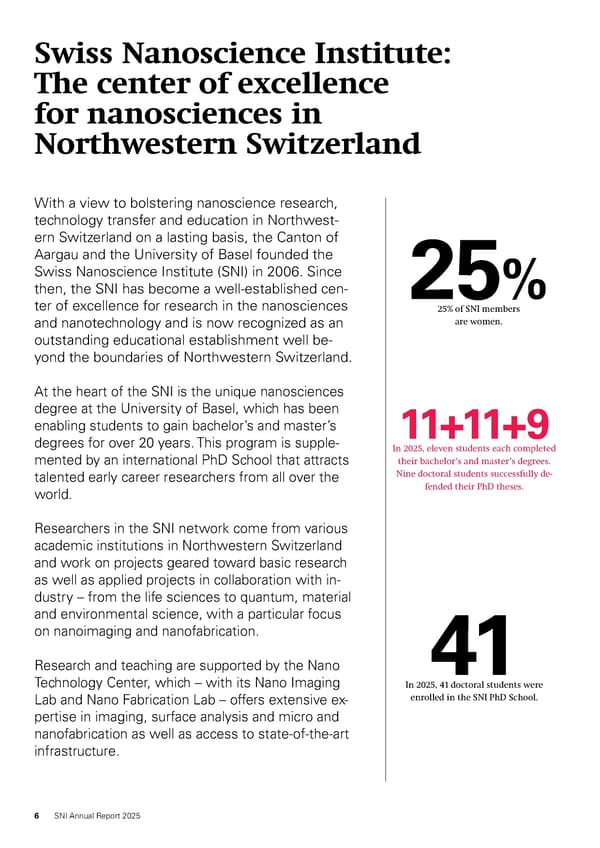 Annual Report 2025 - Swiss Nanoscience Institute - Page 6