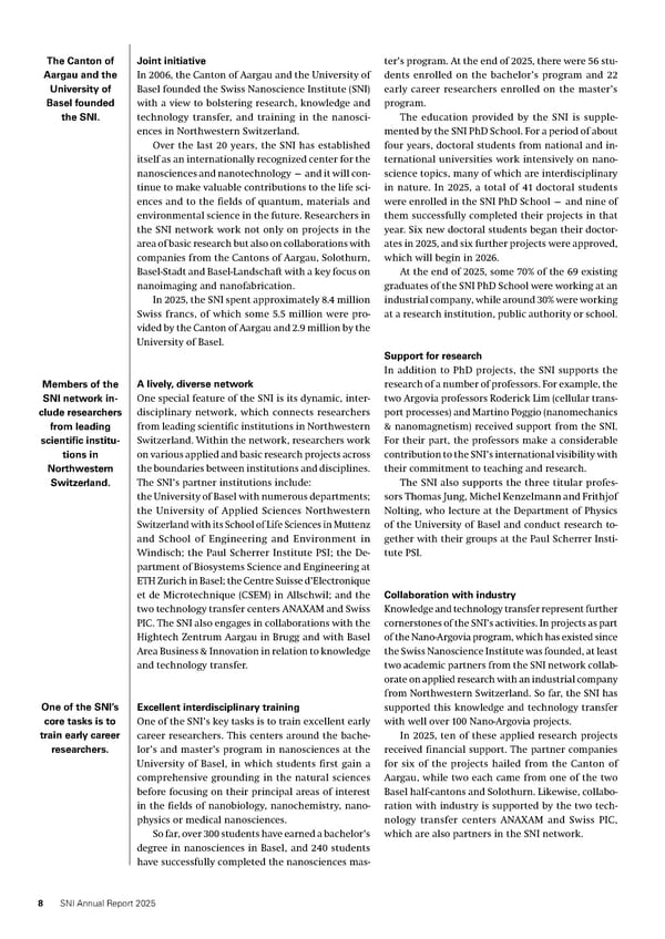 Annual Report 2025 - Swiss Nanoscience Institute - Page 8