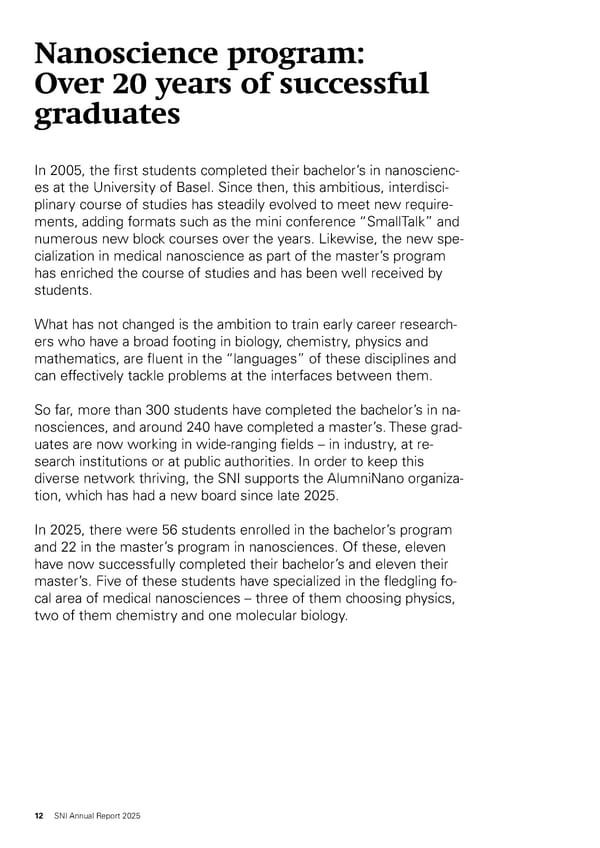 Annual Report 2025 - Swiss Nanoscience Institute - Page 12