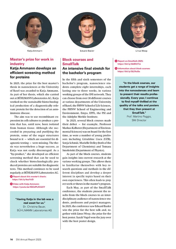 Annual Report 2025 - Swiss Nanoscience Institute - Page 14