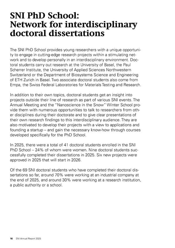 Annual Report 2025 - Swiss Nanoscience Institute - Page 16