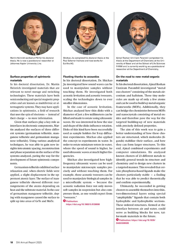 Annual Report 2025 - Swiss Nanoscience Institute - Page 18