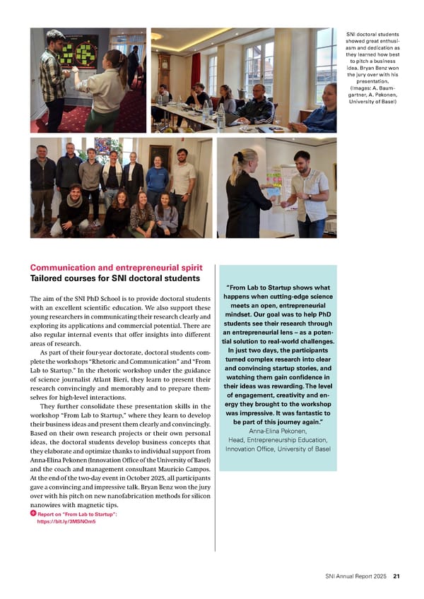 Annual Report 2025 - Swiss Nanoscience Institute - Page 21