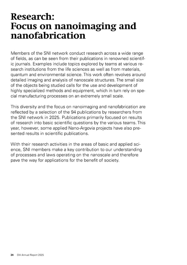 Annual Report 2025 - Swiss Nanoscience Institute - Page 24