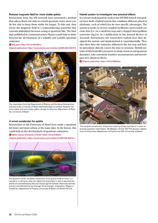 Annual Report 2025 - Swiss Nanoscience Institute - Page 32