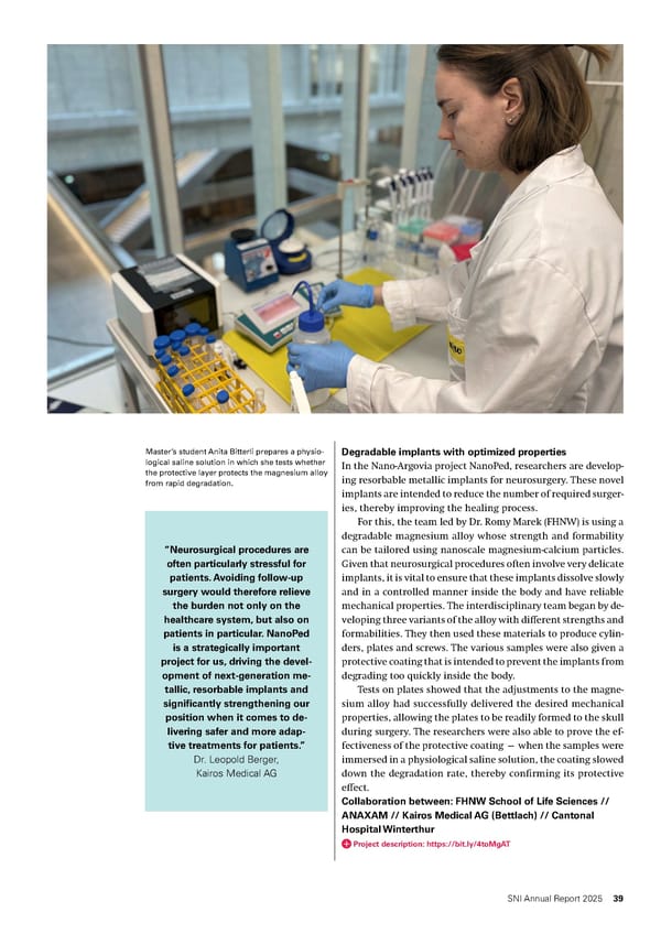 Annual Report 2025 - Swiss Nanoscience Institute - Page 39