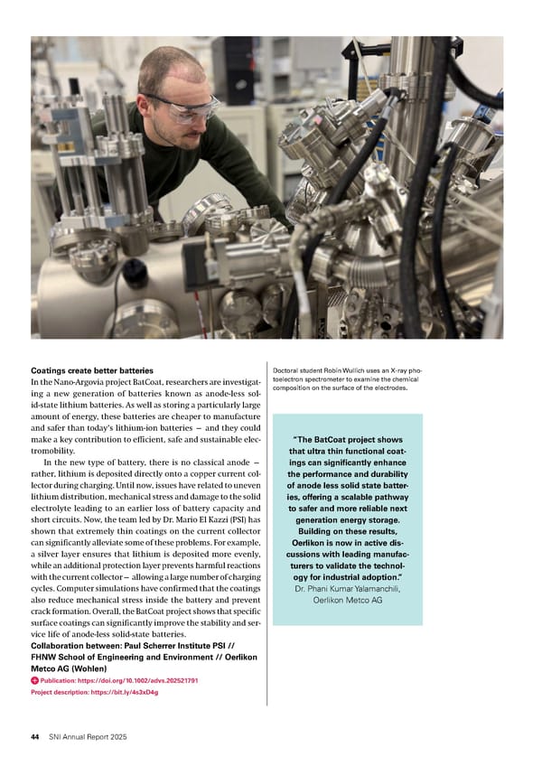 Annual Report 2025 - Swiss Nanoscience Institute - Page 44