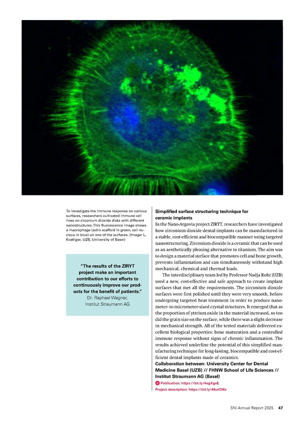 Annual Report 2025 - Swiss Nanoscience Institute - Page 47