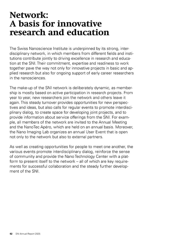 Annual Report 2025 - Swiss Nanoscience Institute - Page 62