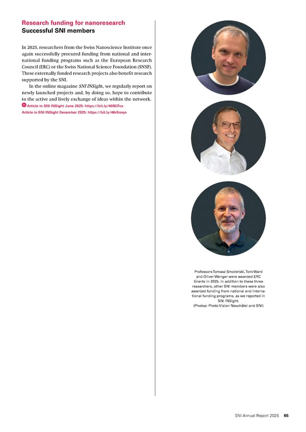Annual Report 2025 - Swiss Nanoscience Institute - Page 65