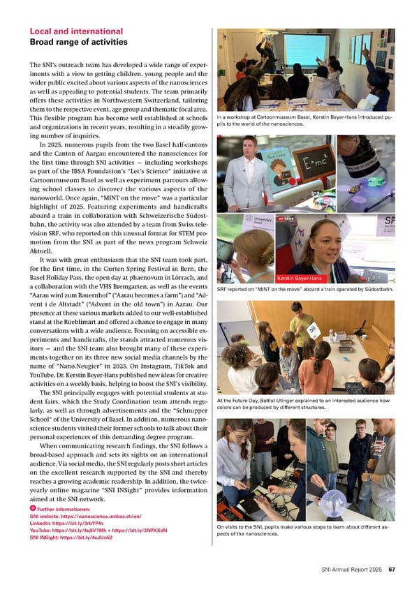 Annual Report 2025 - Swiss Nanoscience Institute - Page 67