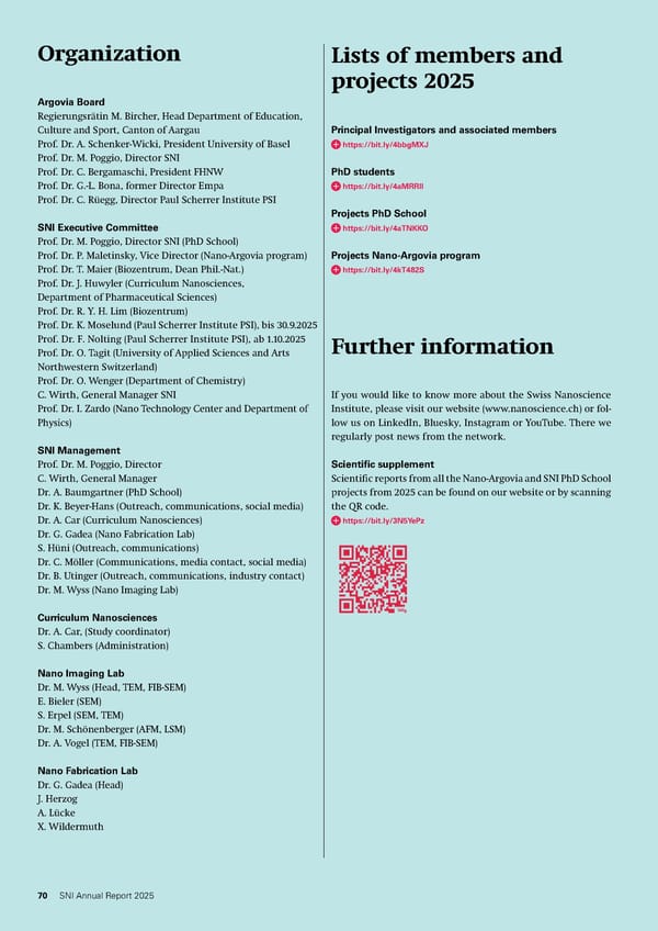 Annual Report 2025 - Swiss Nanoscience Institute - Page 70