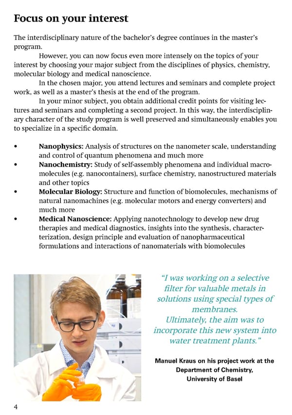 Master's Degree Program in Nanosciences at the University of Basel - Page 6