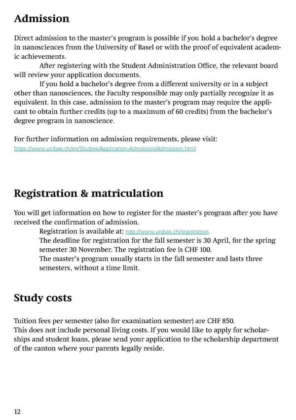 Master's Degree Program in Nanosciences at the University of Basel - Page 14