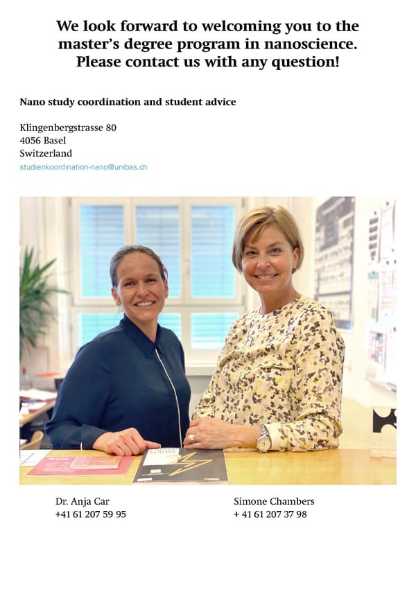 Master's Degree Program in Nanosciences at the University of Basel - Page 16